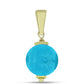 Conjunto de Prata com Banho de Ouro com Jade Azul ( Brincos+Pendente )