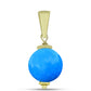 Conjunto de Prata com Banho de Ouro com Jade Azul ( Brincos+Pendente )