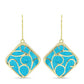 Brincos de Prata com Banho de Ouro com Jade Azul  Contraste: Cabeca de Veado (800)