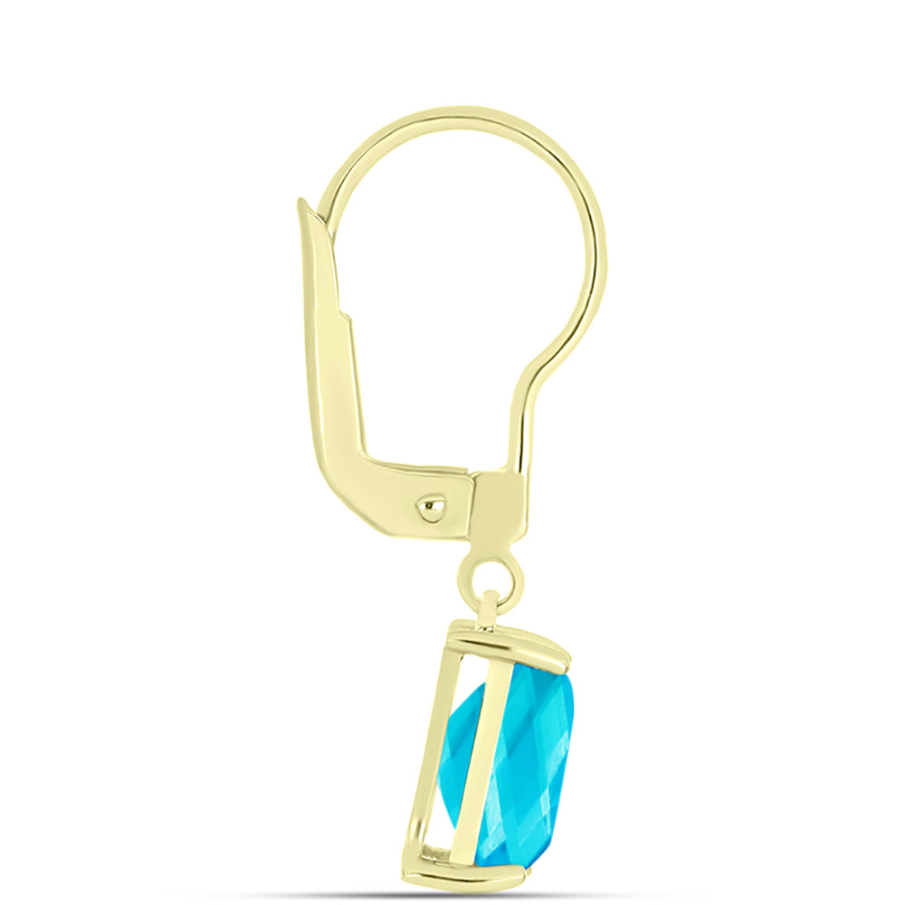 Brincos de Prata com Banho de Ouro com Jade Azul 2 