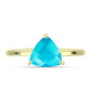 Anel de Prata com Banho de Ouro com Jade Azul