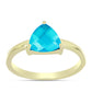 Anel de Prata com Banho de Ouro com Jade Azul