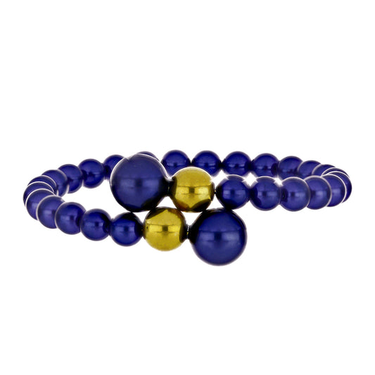 Pulseira com Pérola Preta de Água Doce e Quartzo Hematita Verde Místico