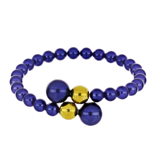 Pulseira com Pérola Preta de Água Doce e Quartzo Hematita Verde Místico