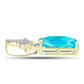 Pendente de Prata com Banho de Ouro com Jade Azul e Topázio Branco