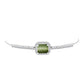 Pulseira de Prata com Olho de Gato Verde de Antananarivo e Topázio Branco  Contraste: Cabeca de Veado (800)