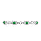 Pulseira de Prata com Esmeralda da Zambézia e Topázio Branco  Contraste: Cabeca de Veado (800)