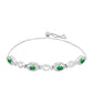 Pulseira de Prata com Esmeralda da Zambézia e Topázio Branco  Contraste: Cabeca de Veado (800)