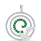 Pendente de Prata com Esmeralda da Zambézia e Topázio Branco  Contraste: Cabeca de Veado (800)