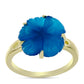 Anel de Prata com Banho de Ouro com Jade Azul