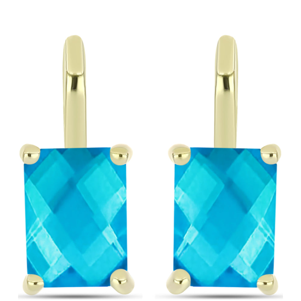 Brincos de Prata com Banho de Ouro com Jade Azul