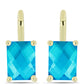 Brincos de Prata com Banho de Ouro com Jade Azul