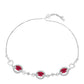 Pulseira de Prata com Rubi de Madagáscar e Topázio Branco  Contraste: Cabeca de Veado (800)