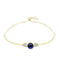Pulseira de Prata com Banho de Ouro com Pérola Preta de Água Doce e Topázio Branco  Contraste: Cabeca de Veado (800)