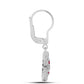 Brincos de Prata com Rubi de Madagáscar e Topázio Branco