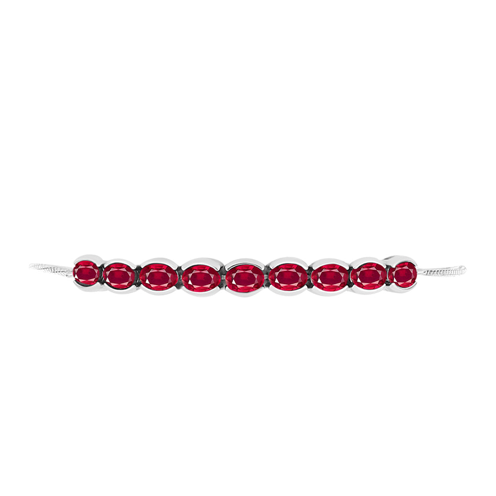 Pulseira de Prata com Rubi de Madagáscar  Contraste: Cabeca de Veado (800)