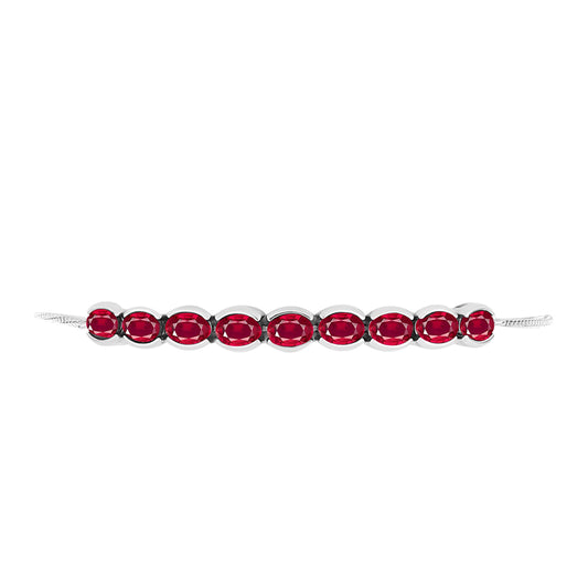 Pulseira de Prata com Rubi de Madagáscar  Contraste: Cabeca de Veado (800)