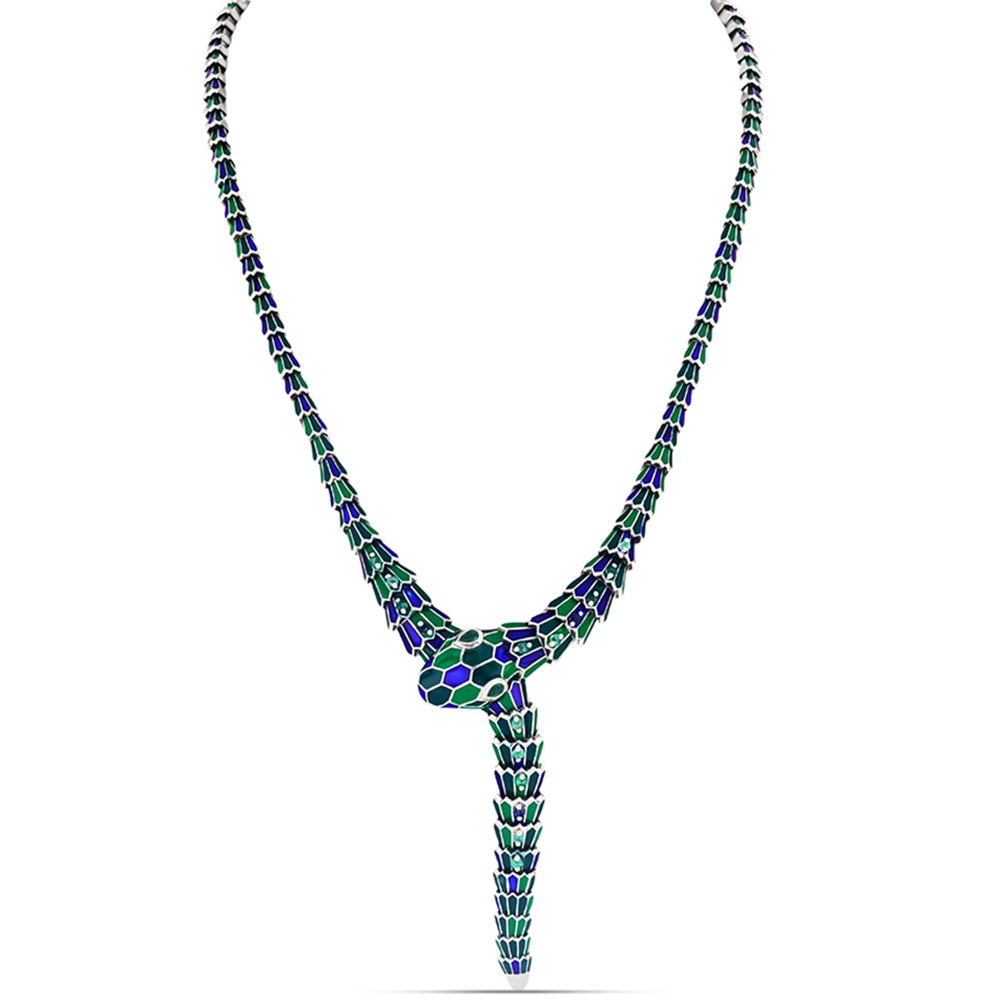 Colar de Prata com Esmeralda da Zambézia  Contraste: Cabeca de Veado (800) 1 
