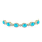 Pulseira de Prata com Banho de Ouro com Jade Azul e Topázio Branco  Contraste: Cabeca de Veado (800)