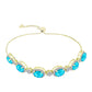 Pulseira de Prata com Banho de Ouro com Jade Azul e Topázio Branco  Contraste: Cabeca de Veado (800)