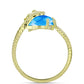 Anel de Prata com Banho de Ouro com Jade Azul  Contraste: Cabeca de Veado (800)