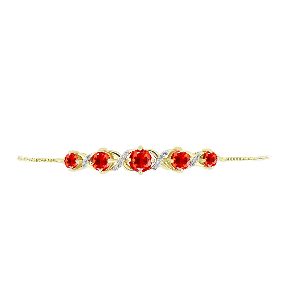 Pulseira de Prata com Banho de Ouro com Opala Fogo de Lega Dembi e Topázio Branco  Contraste: Cabeca de Veado (800)