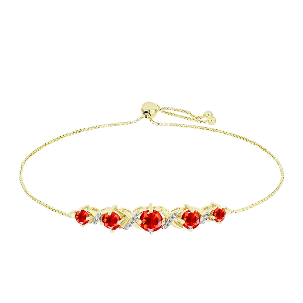Pulseira de Prata com Banho de Ouro com Opala Fogo de Lega Dembi e Topázio Branco  Contraste: Cabeca de Veado (800)