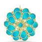 Alfinete de Prata com Banho de Ouro com Jade Azul  Contraste: Cabeca de Veado (800)