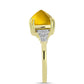 Anel de Prata com Banho de Ouro com Quartzo Cognac e Topázio Branco  Contraste: Cabeca de Veado (800)