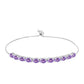 Pulseira de Prata com Ametista Rosa de França  Contraste: Cabeca de Veado (800)