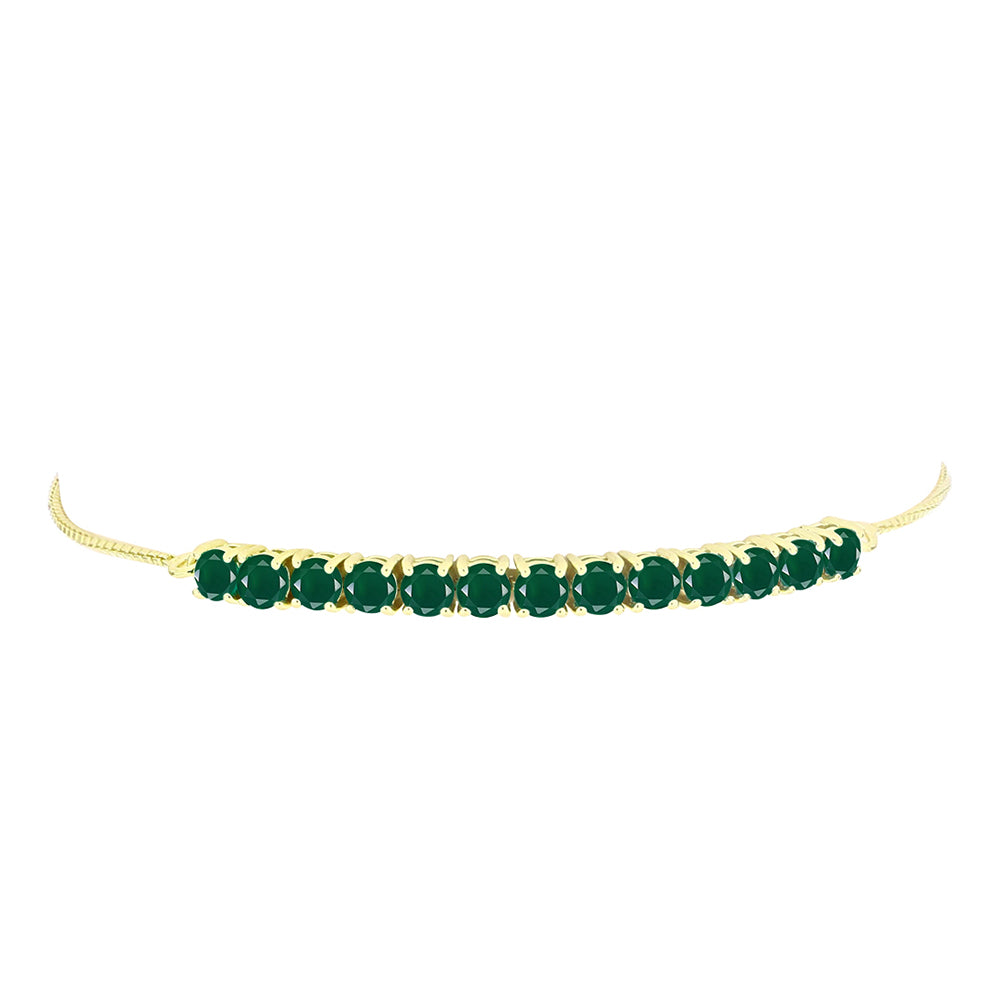 Pulseira de Prata com Banho de Ouro com Ágata Verde  Contraste: Cabeca de Veado (800)