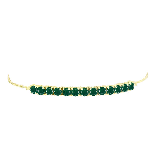 Pulseira de Prata com Banho de Ouro com Ágata Verde  Contraste: Cabeca de Veado (800)