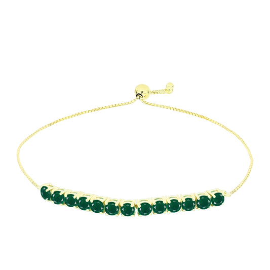 Pulseira de Prata com Banho de Ouro com Ágata Verde  Contraste: Cabeca de Veado (800)