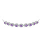 Pulseira de Prata com Ametista Rosa de França e Topázio Branco  Contraste: Cabeca de Veado (800)