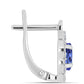 Brincos de Prata com Tanzanite AAA e Diamante Branco