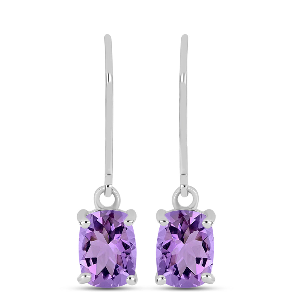 Brincos de Prata com Ametista Rosa de França 1 