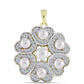 Pendente de Prata com Banho de Ouro com Pérola Branca de Água Doce e Topázio Branco  Contraste: Cabeca de Veado (800)