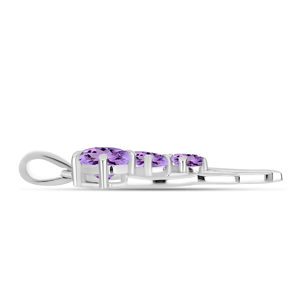 Pendente de Prata com Ametista Rosa de França 2 