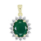Pendente de Prata com Banho de Ouro com Ágata Verde e Topázio Branco