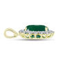 Pendente de Prata com Banho de Ouro com Ágata Verde e Topázio Branco