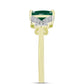 Anel de Prata com Banho de Ouro com Ágata Verde e Topázio Branco