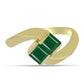 Anel de Prata com Banho de Ouro com Ágata Verde
