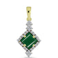 Pendente de Prata com Banho de Ouro com Ágata Verde e Topázio Branco