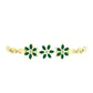 Pulseira de Prata com Banho de Ouro com Ágata Verde e Topázio Branco  Contraste: Cabeca de Veado (800)