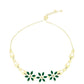 Pulseira de Prata com Banho de Ouro com Ágata Verde e Topázio Branco  Contraste: Cabeca de Veado (800)