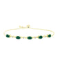 Pulseira de Prata com Banho de Ouro com Ágata Verde e Topázio Branco  Contraste: Cabeca de Veado (800)