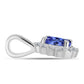 Pendente de Prata com Tanzanite AAA e Diamante Branco