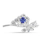 Alfinete de Prata com Tanzanite AAA e Diamante Branco