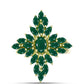 Anel de Prata com Banho de Ouro com Ágata Verde  Contraste: Cabeca de Veado (800)