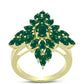 Anel de Prata com Banho de Ouro com Ágata Verde  Contraste: Cabeca de Veado (800)